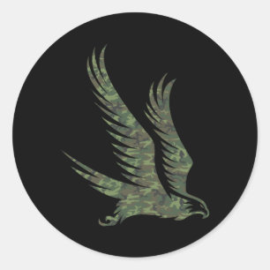 Militär-Goshawk-Tarnmuster-Raubvogel-Veteran Runder Aufkleber