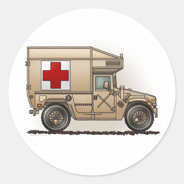 Militär Hummer Ambulanzaufkleber Runder Aufkleber (Vorderseite)
