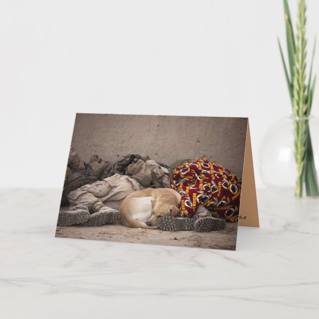 Militär Männer und Hund Inspiration Karte (Vorderseite)