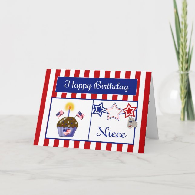 Militär Niece Birthday Card Karte (Vorderseite)