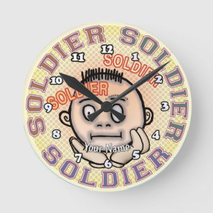 Militär Soldat Runde Wanduhr