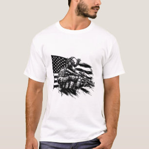 Militär Soldier Amerikanischer Flaggenstaat Patrio T-Shirt