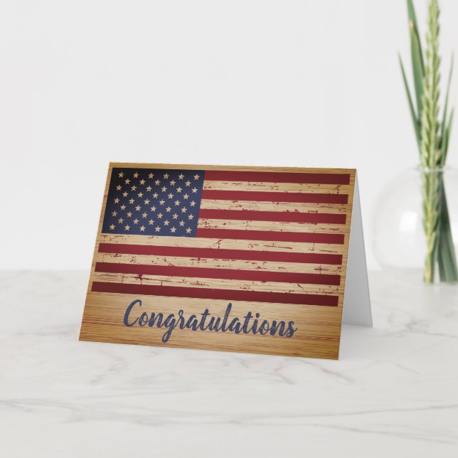 Militäransoldat Patriotic American Flag Karte (Vorderseite)