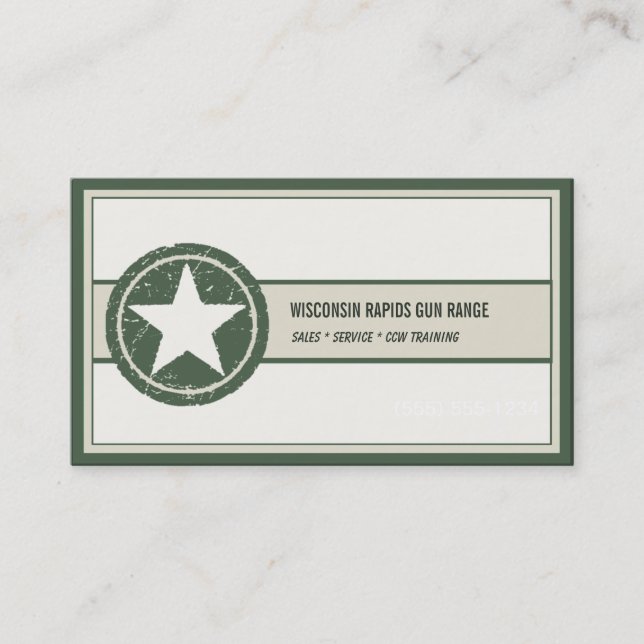 Militärart-patriotisches Stern-Schmutz-Logo Visitenkarte (Vorderseite)