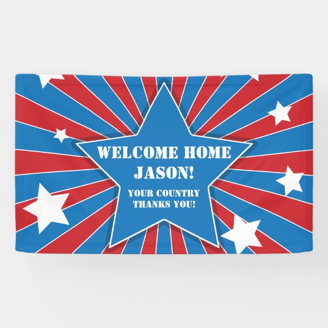Militärbanner personalisierter US Flagge Banner (Horizontal)