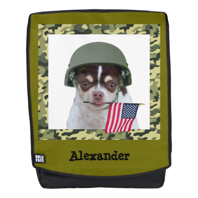 MilitärChihuahuahundeschriftrucksack Rucksack (Vorderseite)