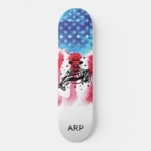 *~* Militärdienst FISHERMAN Red White Blue Flag Skateboard