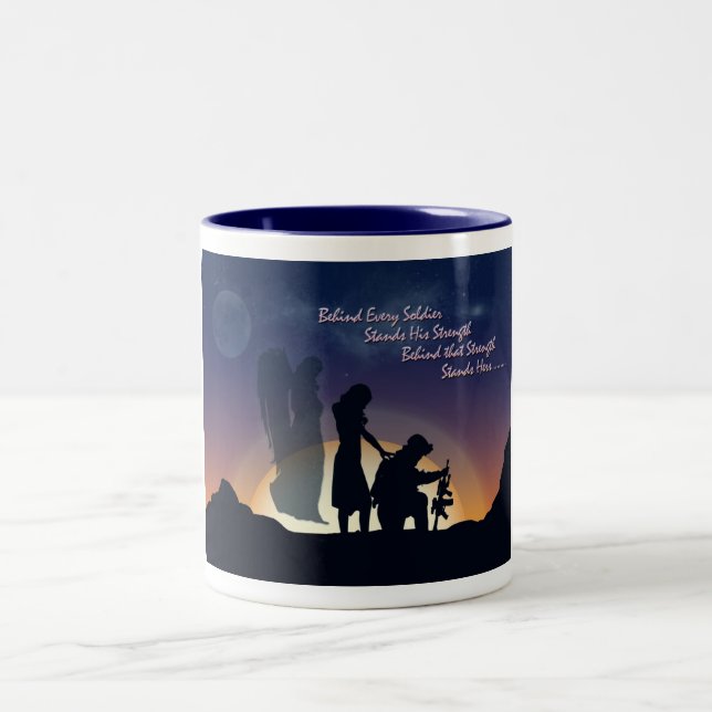 MilitärEhefrau Zweifarbige Tasse (Mittel)