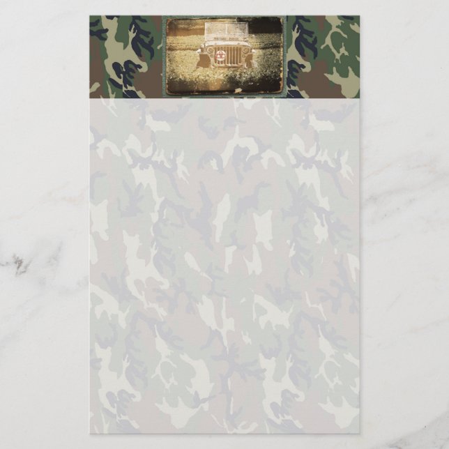 Militärfahrzeug Briefpapier (Vorderseite)