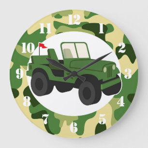 Militärfahrzeug der Camouflage Große Wanduhr