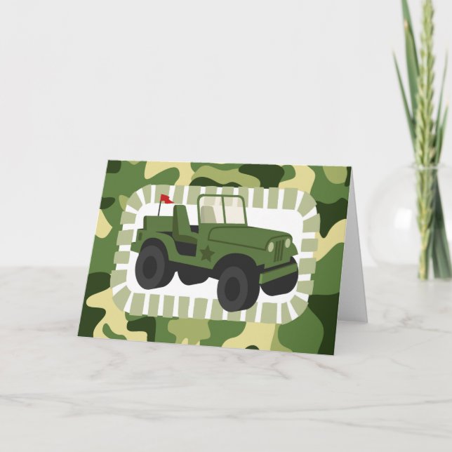 Militärfahrzeug der Camouflage Karte (Vorderseite)