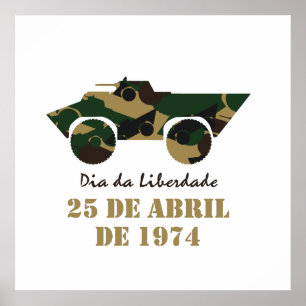 Militärfahrzeug-Symbol der Revolution vom 25. Apri Poster