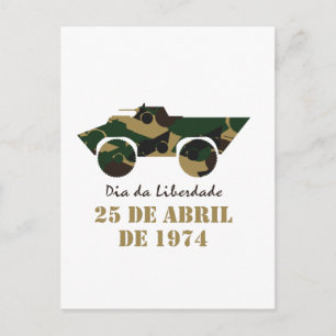 Militärfahrzeug-Symbol der Revolution vom 25. Apri Postkarte