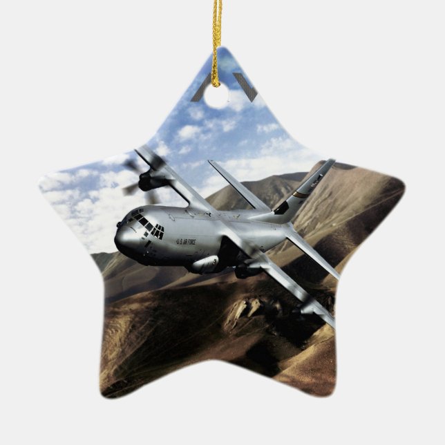 Militärflugzeug C-130 HERCULES Keramikornament (Vorne)