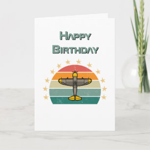 Militärflugzeug, Luftfahrt zum Geburtstag Karte