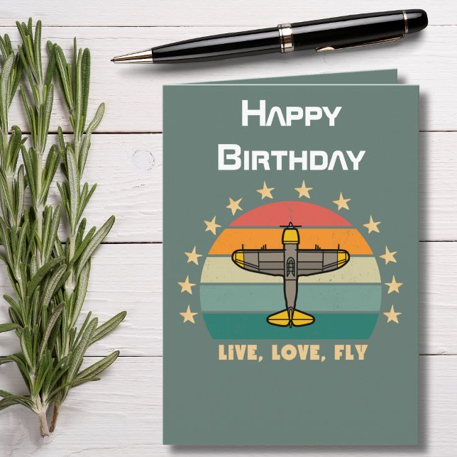 Militärflugzeug, Luftfahrt zum Geburtstag Karte (Von Creator hochgeladen)