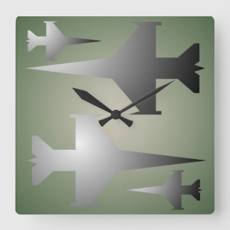 MilitärFlugzeug-Wand-Uhr Quadratische Wanduhr
