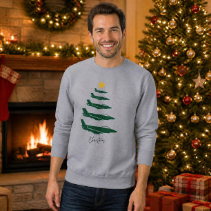 Militärflugzeug-Weihnachtsbaum WW2 Luftfahrt Sweatshirt