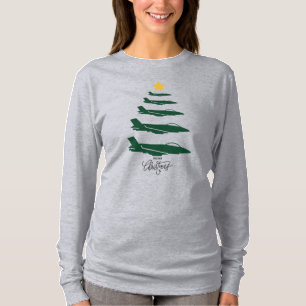 Militärflugzeug-Weihnachtsbaum WW2 Luftfahrt T-Shirt