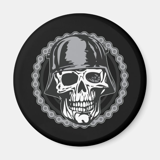 Militärhelm-Schädel mit Fahrerkette Magnet (Vorne)