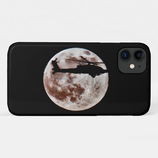 Militärhubschrauber mit nächtlichem Vollmond Case-Mate iPhone Hülle (Rückseite (Horizontal))