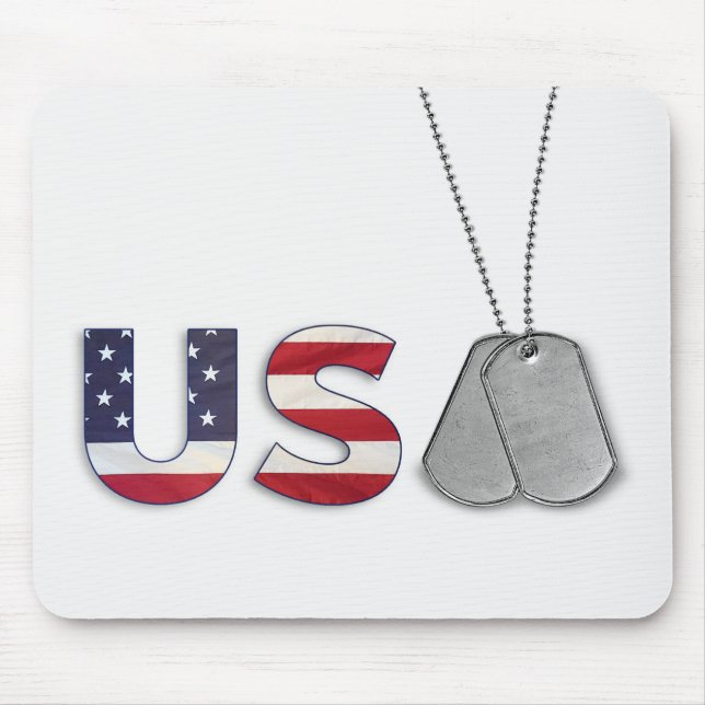 Militärhunde Tags USA Mousepad (Vorne)