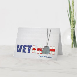 Militärhundemarken auf amerikanischer Flagge für V Karte