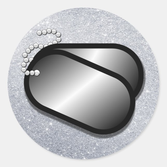Militärhundemarken Runder Aufkleber (Vorderseite)