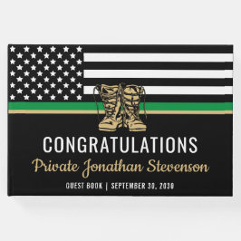 Militärische Abschluss-Flaggenarmee dünner grüner  Gästebuch