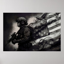 Militärische amerikanische Flagge Frau Rauch Tinte