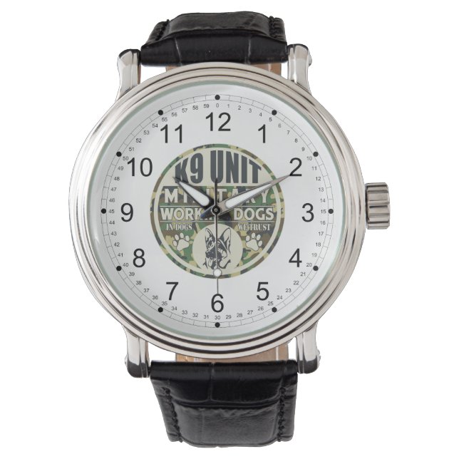 Militärische Arbeitshunde der K9-Einheit Armbanduhr (Vorderseite)