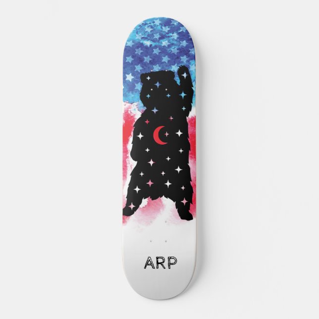 *~* Militärische Bärenrot-blaue Flagge Skateboard (Vorderseite)