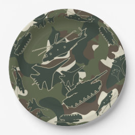 Militärische Camouflage der Streitkräfte - Verfügb Pappteller