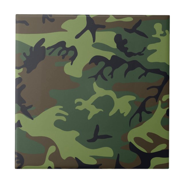 Militärische Camouflage des grünen Waldes Fliese (Vorderseite)