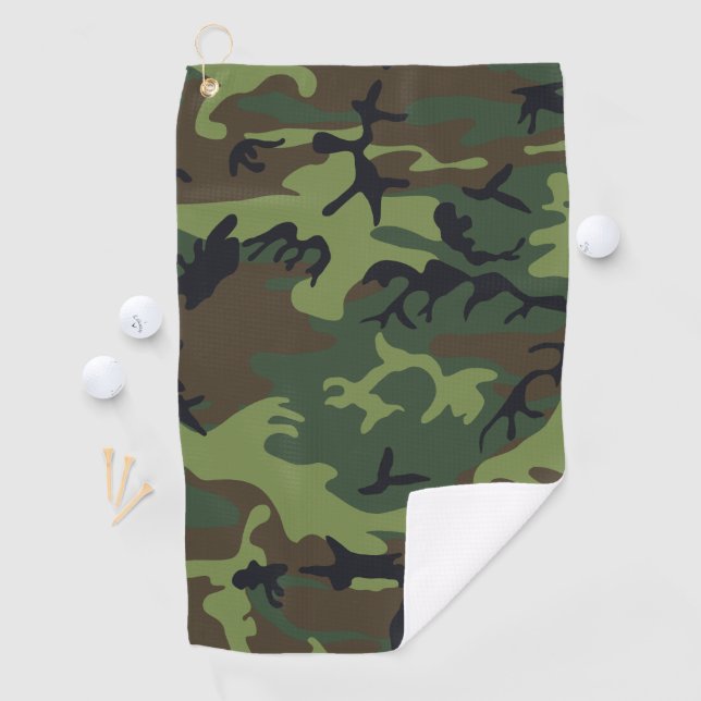 Militärische Camouflage des grünen Waldes Golfhandtuch (Insitu)
