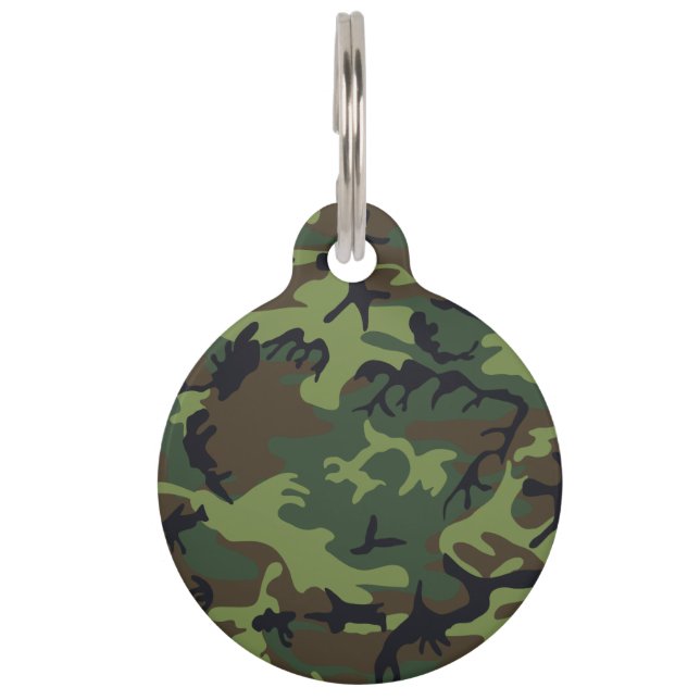 Militärische Camouflage des grünen Waldes Haustiermarke (Rückseite)