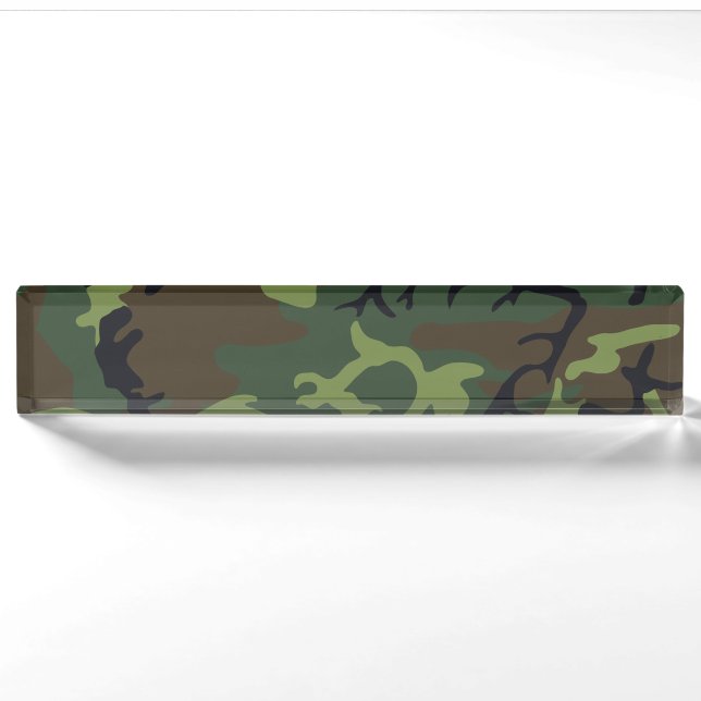 Militärische Camouflage des grünen Waldes Namensplakette (Vorderseite)
