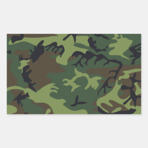 Militärische Camouflage des grünen Waldes Rechteckiger Aufkleber