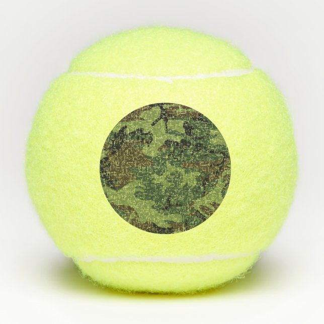 Militärische Camouflage des grünen Waldes Tennisbälle (Vorderseite)