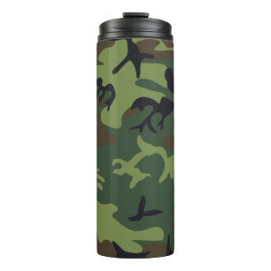 Militärische Camouflage des grünen Waldes Thermosbecher