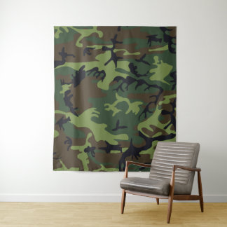 Militärische Camouflage des grünen Waldes Wandteppich