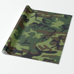 Militärische Camouflage im Grünwald Jagdmuster Geschenkpapier