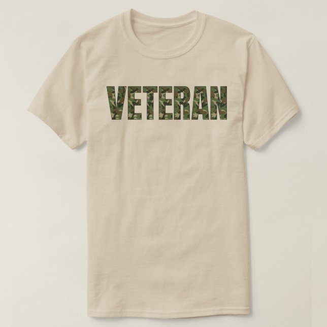 Militärische Camouflage Veteran T-Shirt (Design vorne)