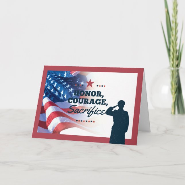 Militärische Dankeschön Veteranenkarte Dankeskarte (Vorderseite)