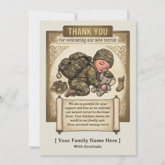 Militärische Dankeskarten für neue Rekruten — Baby Dankeskarte
