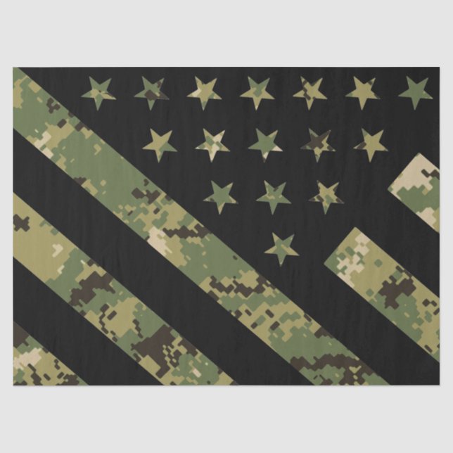 Militärische digitale Camouflage US-Flagge Seidenpapier (Vorderseite)