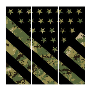 Militärische digitale Camouflage US-Flagge Triptychon