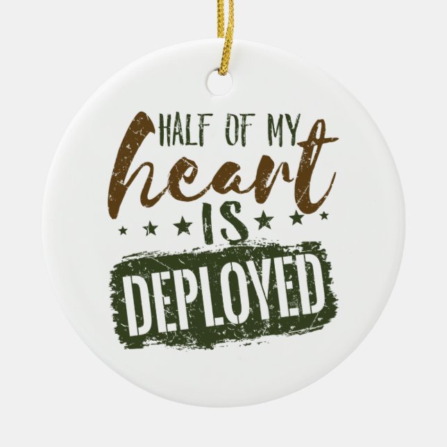 Militärische Ehefrau Die Hälfte meines Herzens wir Keramik Ornament (Vorne)