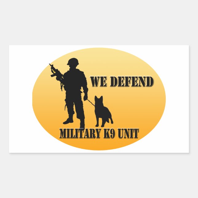 Militärische Einheit K9 Rechteckiger Aufkleber (Vorderseite)