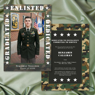 Militärische Einstellungs-Camouflage-Foto-Abschlus Einladung